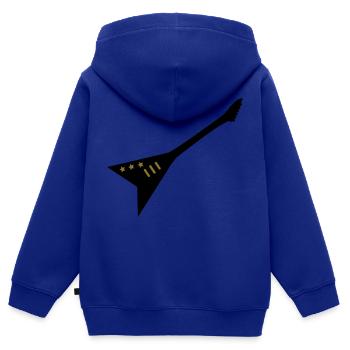 e-gitarre - Kinder Premium Organic Zip Hoodie - Royalblau - Hinten - AI Model Kid Male (0cm)