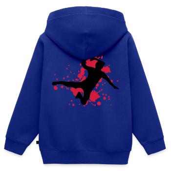 frauen handball Sprungwurf - Kinder Premium Organic Zip Hoodie - Royalblau - Hinten - AI Model Kid Male (0cm)
