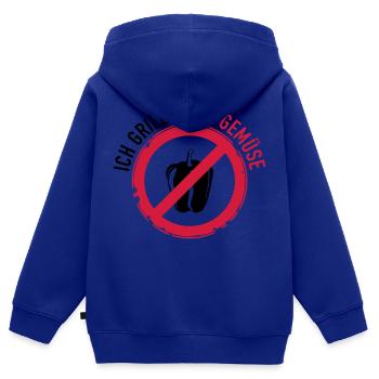 Kein Gemüse - Kinder Premium Organic Zip Hoodie - Royalblau - Hinten - AI Model Kid Male (0cm)