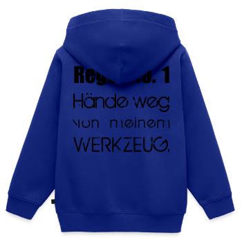 werkzeug - Kinder Premium Organic Zip Hoodie - Royalblau - Hinten - AI Model Kid Male (0cm)