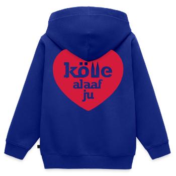 Kölle alaaf ju - Kinder Premium Organic Zip Hoodie - Royalblau - Hinten - AI Model Kid Male (0cm)