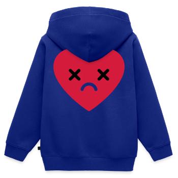 trauriges Herz emoji - Kinder Premium Organic Zip Hoodie - Royalblau - Hinten - AI Model Kid Male (0cm)