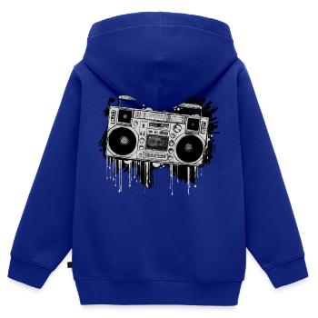 Ghetto Blaster - Kids Premium Organic Zip-up Hoodie - royal blue - Back - AI Model Kid Male (0cm)