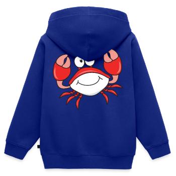 Crustacés du crabe - Sweat Premium à capuche zippé enfant bio - bleu roi - Dos - AI Model Kid Male (0cm)