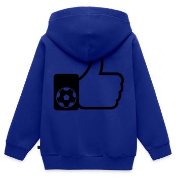 Wie beim Fußball - Kinder Premium Organic Zip Hoodie - Royalblau - Hinten - AI Model Kid Male (0cm)