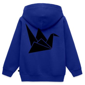 origami kranich - Kinder Premium Organic Zip Hoodie - Royalblau - Hinten - AI Model Kid Male (0cm)