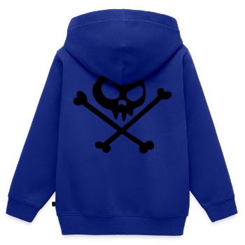 Totenkopf pirat tribal skull in a funny comics car - Kinder Premium Organic Zip Hoodie - Royalblau - Hinten - AI Model Kid Male (0cm)
