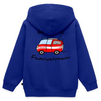 nachwuchs_feuerwehrmann - Kinder Premium Organic Zip Hoodie - Royalblau - Hinten - AI Model Kid Male (0cm)