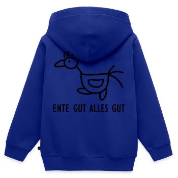 Ente gut - alles gut - Kinder Premium Organic Zip Hoodie - Royalblau - Hinten - AI Model Kid Male (0cm)