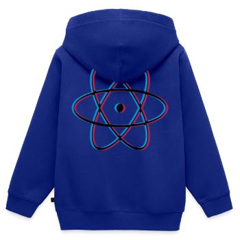 3d atom molecule research science student wi - Kids Premium Organic Zip-up Hoodie - royal blue - Back - AI Model Kid Male (0cm)