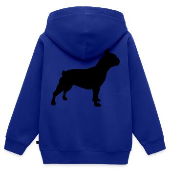 Bouledogue - Sweat Premium à capuche zippé enfant bio - bleu roi - Dos - AI Model Kid Male (0cm)