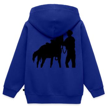 Cowboy - Kinder Premium Organic Zip Hoodie - Royalblau - Hinten - AI Model Kid Male (0cm)