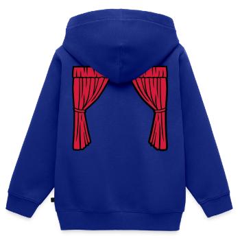 Theater - Kinder Premium Organic Zip Hoodie - Royalblau - Hinten - AI Model Kid Male (0cm)