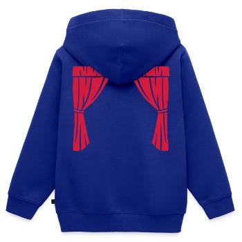 Theater - Kinder Premium Organic Zip Hoodie - Royalblau - Hinten - AI Model Kid Male (0cm)
