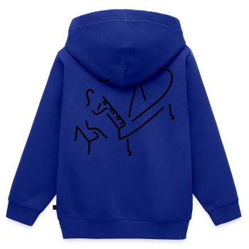 pianistin an flüegel - Kinder Premium Organic Zip Hoodie - Royalblau - Hinten - AI Model Kid Male (0cm)