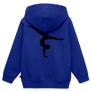 Gymnastic Bodenturnen Kunstturnen Sport turnen - Kinder Premium Organic Zip Hoodie - Royalblau - Hinten - AI Model Kid Male (0cm)