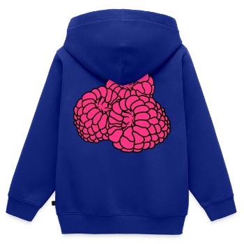 beaucoup de framboises baies délicieux - Sweat Premium à capuche zippé enfant bio - bleu roi - Dos - AI Model Kid Male (0cm)