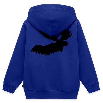 élan - Sweat Premium à capuche zippé enfant bio - bleu roi - Dos - AI Model Kid Male (0cm)