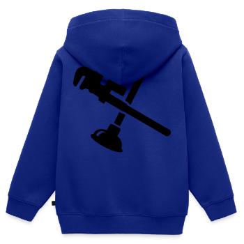 Klempner - Kinder Premium Organic Zip Hoodie - Royalblau - Hinten - AI Model Kid Male (0cm)