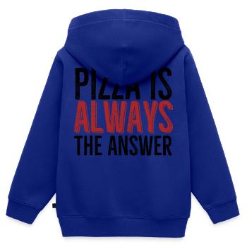 Pizza ist immer die Antwort - Kinder Premium Organic Zip Hoodie - Royalblau - Hinten - AI Model Kid Male (0cm)