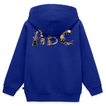 Tier ABC - Kinder Premium Organic Zip Hoodie - Royalblau - Hinten - AI Model Kid Male (0cm)