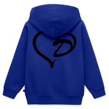Herz Buchstabe D - Kinder Premium Organic Zip Hoodie - Royalblau - Hinten - AI Model Kid Male (0cm)