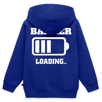 Employé de banque Apprentissage Commis de banque Études bancaires - Sweat Premium à capuche zippé enfant bio - bleu roi - Dos - AI Model Kid Male (0cm)