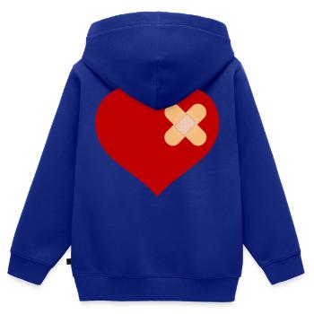 heartpatch - Sweat Premium à capuche zippé enfant bio - bleu roi - Dos - AI Model Kid Male (0cm)