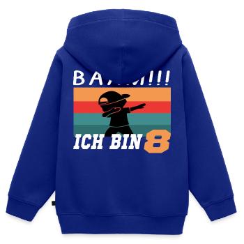 8. Geburtstag Spruch 8 Jahre - Kinder Premium Organic Zip Hoodie - Royalblau - Hinten - AI Model Kid Male (0cm)