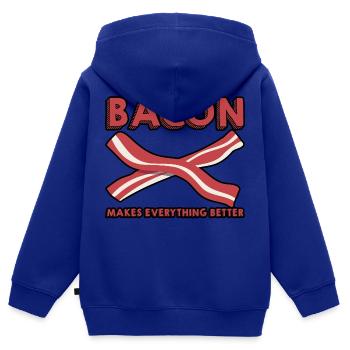 Le bacon rend tout meilleur 10 - Sweat Premium à capuche zippé enfant bio - bleu roi - Dos - AI Model Kid Male (0cm)