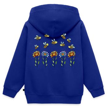 Insectes - Sweat Premium à capuche zippé enfant bio - bleu roi - Dos - AI Model Kid Male (0cm)