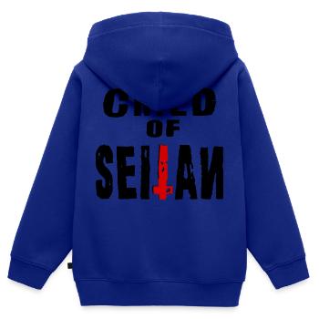 Kind von Seitan - Kinder Premium Organic Zip Hoodie - Royalblau - Hinten - AI Model Kid Male (0cm)