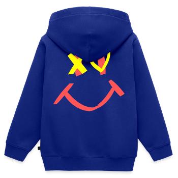 smile - Kinder Premium Organic Zip Hoodie - Royalblau - Hinten - AI Model Kid Male (0cm)