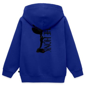 Honk the Bull - Kinder Premium Organic Zip Hoodie - Royalblau - Hinten - AI Model Kid Male (0cm)