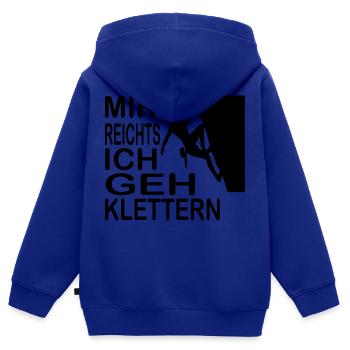 climbing - Kinder Premium Organic Zip Hoodie - Royalblau - Hinten - AI Model Kid Male (0cm)
