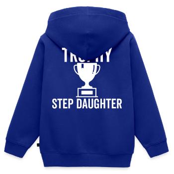 Trophäe Stieftochter - Kinder Premium Organic Zip Hoodie - Royalblau - Hinten - AI Model Kid Male (0cm)