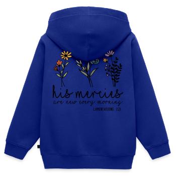 Église Religion Catholique Catholique Jésus-Christ - Sweat Premium à capuche zippé enfant bio - bleu roi - Dos - AI Model Kid Male (0cm)
