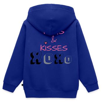I love clothes / Hugs&Kisses - Kinder Premium Organic Zip Hoodie - Royalblau - Hinten - AI Model Kid Male (0cm)