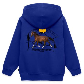 Hannoveraner Pferd - Kinder Premium Organic Zip Hoodie - Royalblau - Hinten - AI Model Kid Male (0cm)