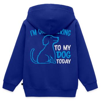 only talking to dog - Kids Premium Organic Zip-up Hoodie - royal blue - Back - AI Model Kid Male (0cm)