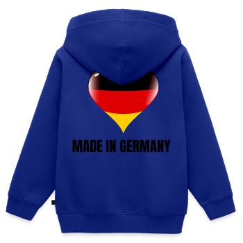 "Made in Germany" - Kinder Premium Organic Zip Hoodie - Royalblau - Hinten - AI Model Kid Male (0cm)