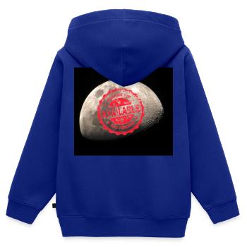 Mond, Halbmond, Planet - Kinder Premium Organic Zip Hoodie - Royalblau - Hinten - AI Model Kid Male (0cm)