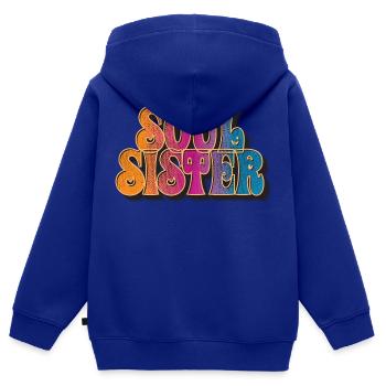 Âme sœur - Sweat Premium à capuche zippé enfant bio - bleu roi - Dos - AI Model Kid Male (0cm)