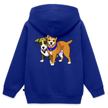Zwei niedliche Hunde - Kinder Premium Organic Zip Hoodie - Royalblau - Hinten - AI Model Kid Male (0cm)