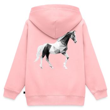 HORSE - Kinder Premium Organic Zip Hoodie - Rosa - Hinten - AI Model Kid Female (0cm)