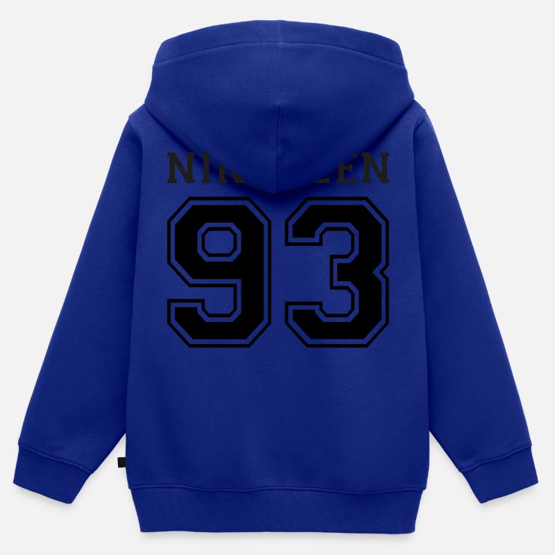 1993 - Sweat Premium à capuche zippé enfant bio - bleu roi