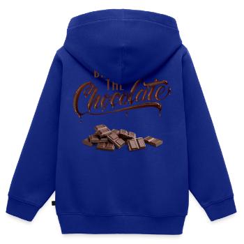 Apportez le chocolat - Schokoliebe - Sweat Premium à capuche zippé enfant bio - bleu roi - Dos - AI Model Kid Male (0cm)