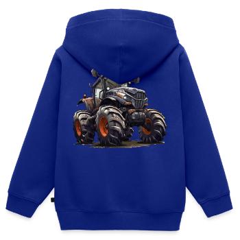 Les tracteurs ont un large éventail de tâches - Sweat Premium à capuche zippé enfant bio - bleu roi - Dos - AI Model Kid Male (0cm)