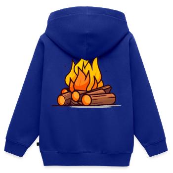 Campfire - Kids Premium Organic Zip-up Hoodie - royal blue - Back - AI Model Kid Male (0cm)