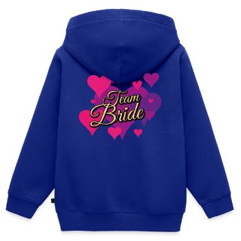 Team Bride Glittermuster - Kinder Premium Organic Zip Hoodie - Royalblau - Hinten - AI Model Kid Male (0cm)